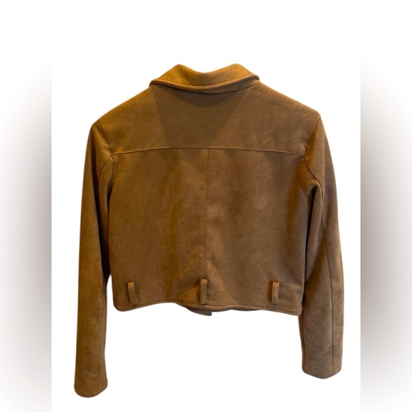 Forever 21 Brown Faux Suede Moto Biker Jacket Size Small - Picture 2 of 3